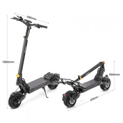 Ausom L2 Dwusilnikowa składana hulajnoga elektryczna, silnik 2*800W, 20km/h, bateria 48V 15,6Ah, opony 10x3 Cali, zasięg 70km - dostawca